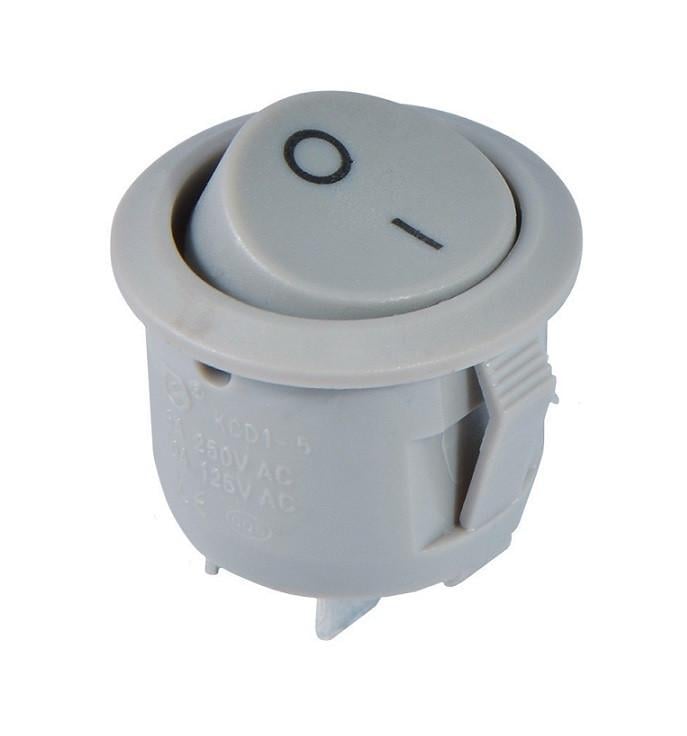 Переключатель TechnoSystems KCD1-5-101 G/G круглый Grey (1554870626)