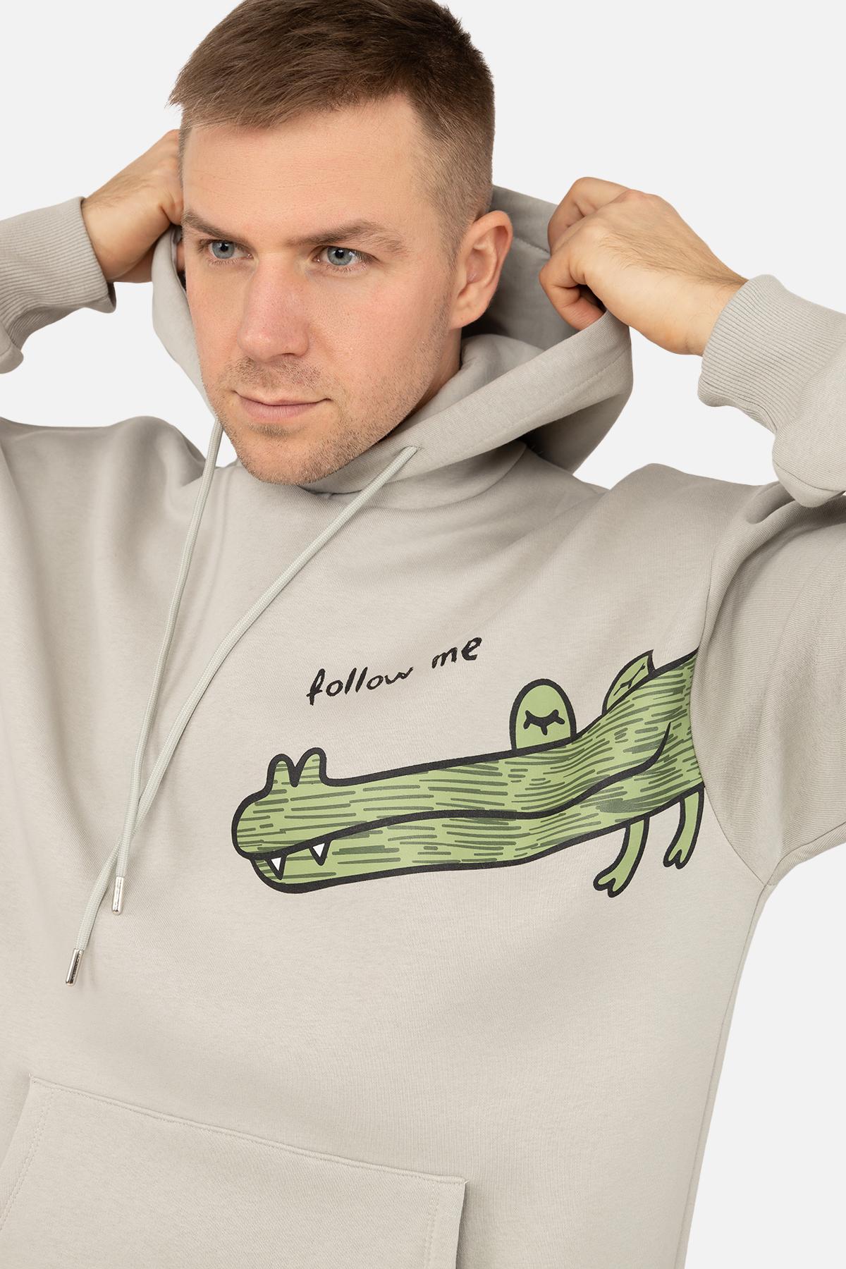 Худі чоловіче ЦБ-00262207 р. 54 Сірий (SKT001026162) - фото 3