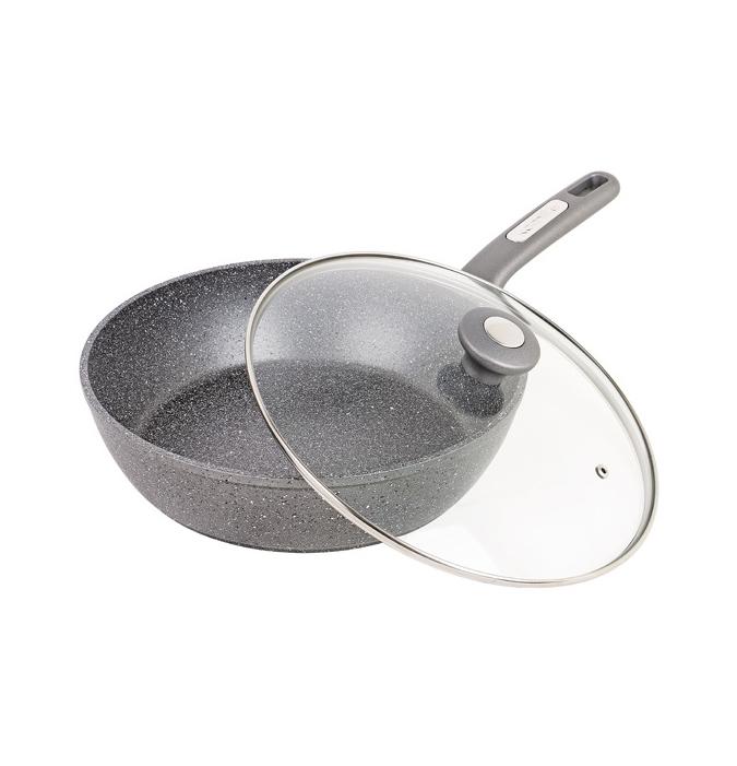 Сковорода-сотейник Kamille Granite Ø 24 см с крышкой (KM-4275GR)