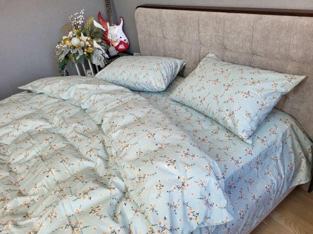 Комплект постільної білизни Turkish flannel Вікторія двоспальний М'ятний (1790542461)