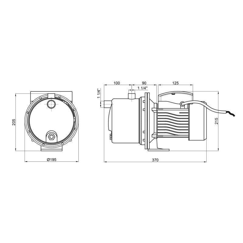 Насос самовсмоктувальний відцентровий Thermo Alliance D-JDTm-125 0,92 кВт (FRRS00046817) - фото 2