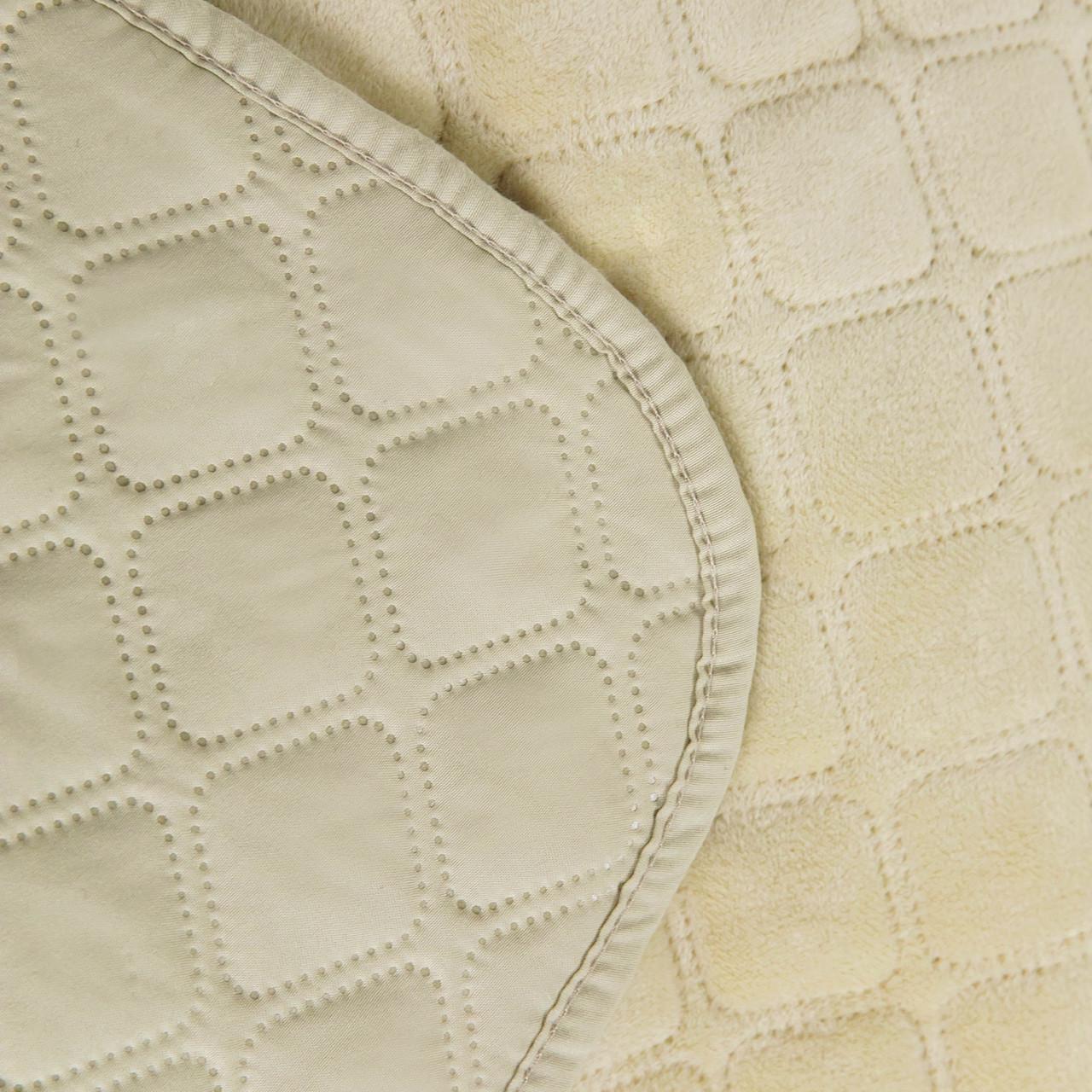 Покрывало велюровое мягкое Ромб/круглый евро макси 240х260 см Бежевый - фото 3 Покрывало велюровое мягкое Ромб/круглый евро макси 240х260 см Бежевый - фото 3