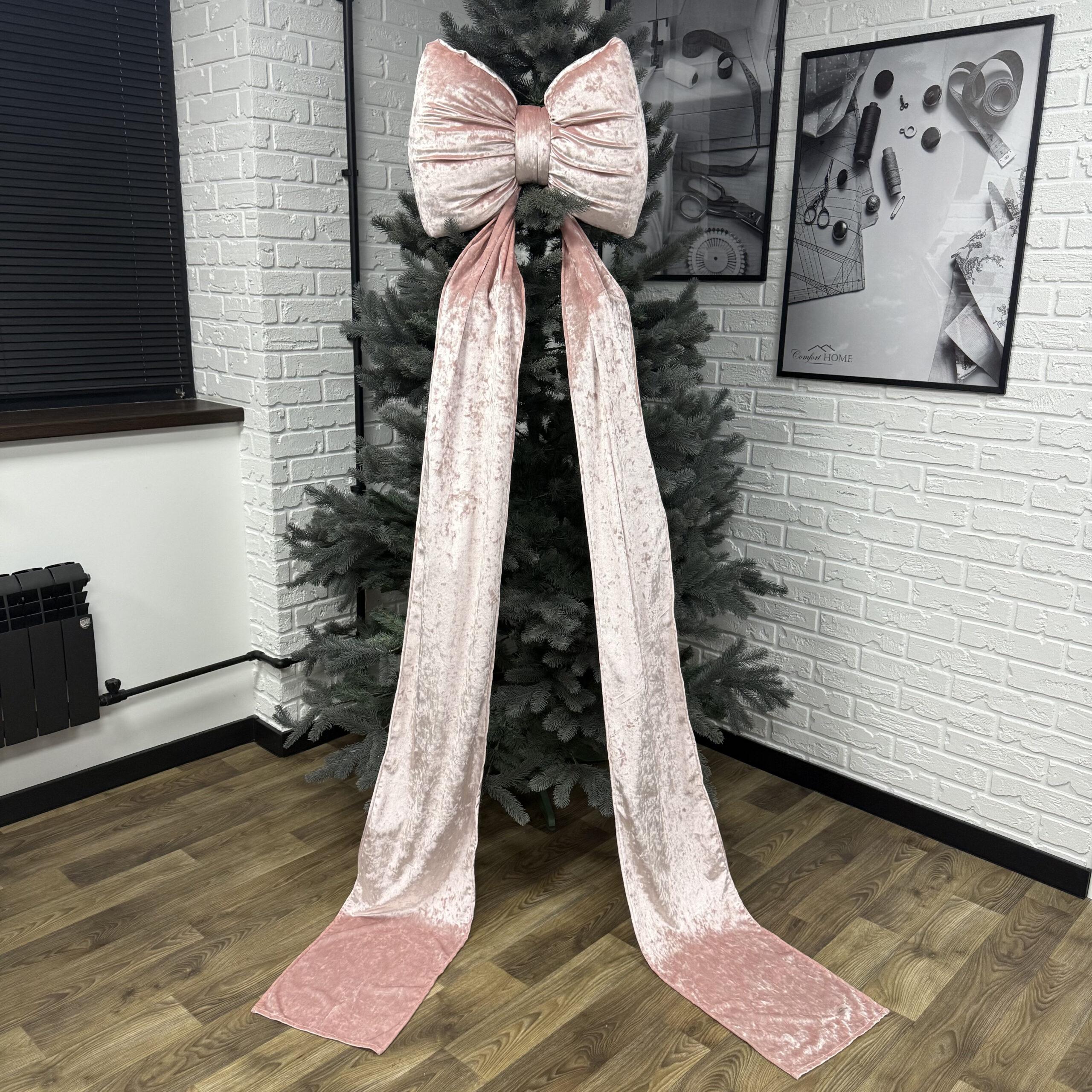 Бант для елки Comfort Home велюровый мраморный h 220 см