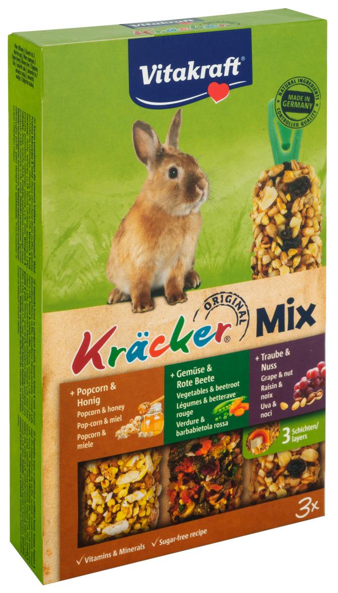 Крекер для кроликов Vitakraft Kracker Trio-Mix с овощами ореxами и попкорном 3 шт. (4008239250872)