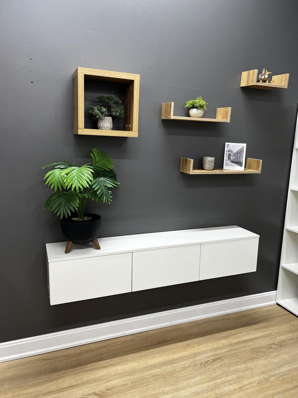 Тумба під ТВ Тріо 1480х280х280 мм Білий - фото 4 Тумба під ТВ Тріо 1480х280х280 мм Білий - фото 4