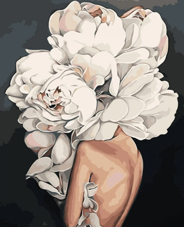 Картина по номерам Strateg Девушка-цветок 40x50 см (GS1139)