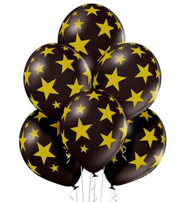 Воздушные шары Звезды натуральный латекс Ø 30 см 5 шт.