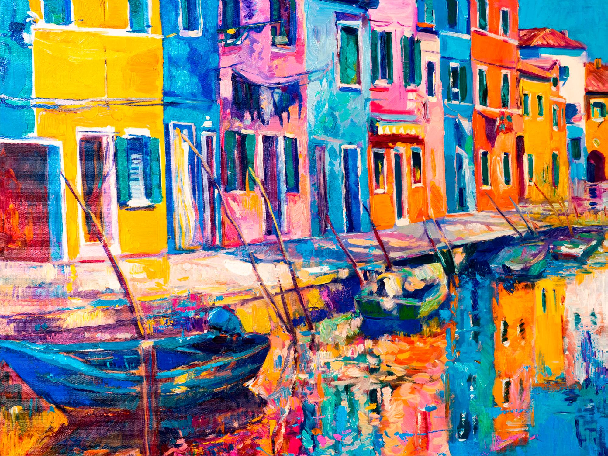 Алмазная мозаика на подрамнике Santi Радужная Венеция 30x40 см (Top-954302)