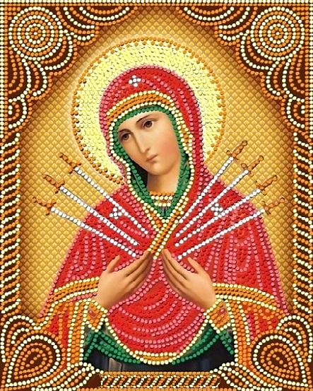 Алмазная мозаика My Art Семистрельная Богородица на подрамнике квадратные алмазы 40х50 см (12155106)