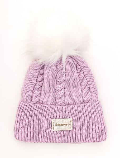 Шапка дитяча для дівчаток Дрімс D823 фліс 46-50 см Бузковий