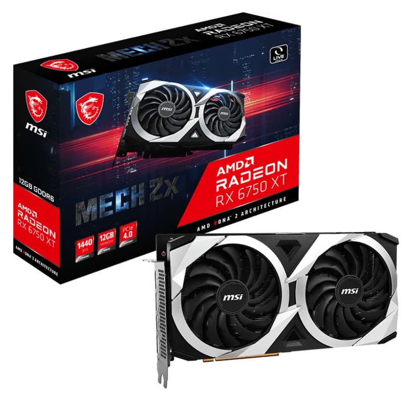 Відеокарта MSI AMD Radeon Rx6750xT 12GB MECH 2xV1 Radeon Rx6750xT MECH 2x12G GDDR6 192 bit PCI-E 4,0 - фото 2