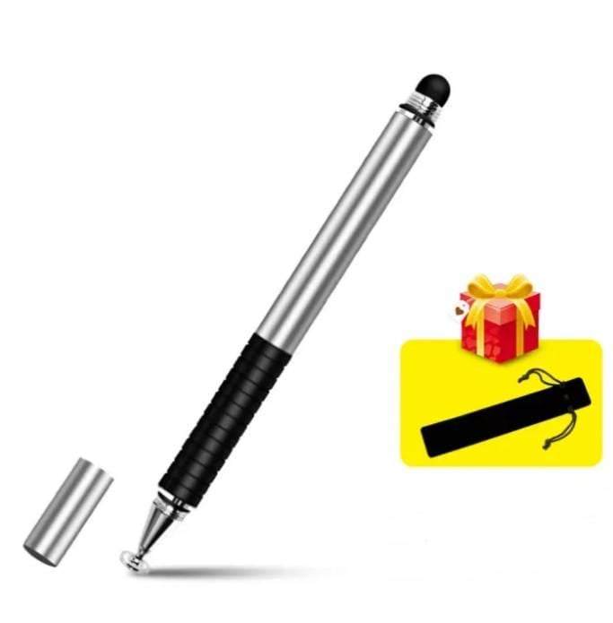 Стилус ємнісний двосторонній для малювання Сріблястий (005250) - фото 2 Стилус ємнісний двосторонній для малювання Сріблястий (005250) - фото 2