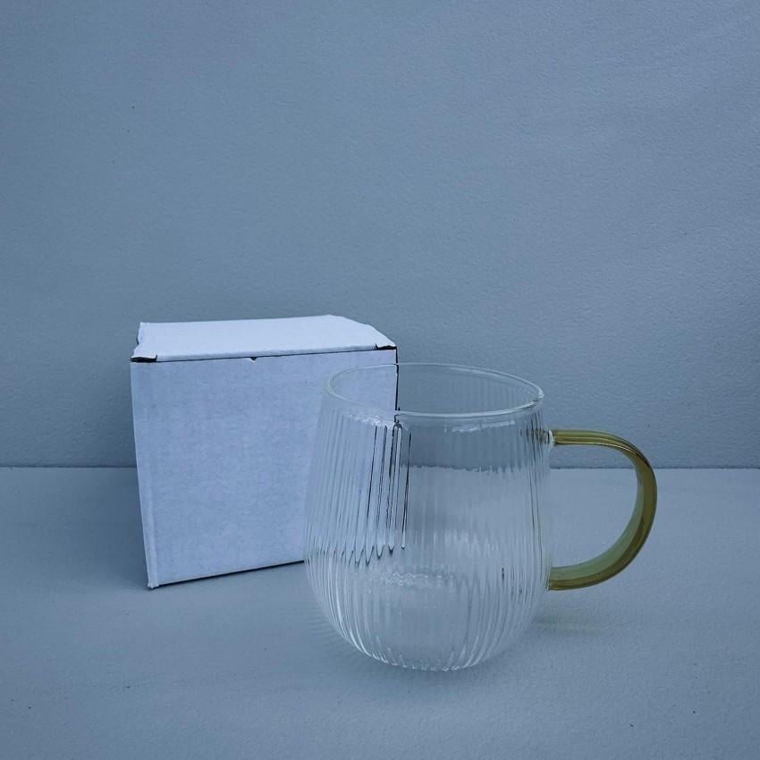 Чашка скляна Stenson R92947 із золотистою ручкою 380 мл (2679640883) - фото 5