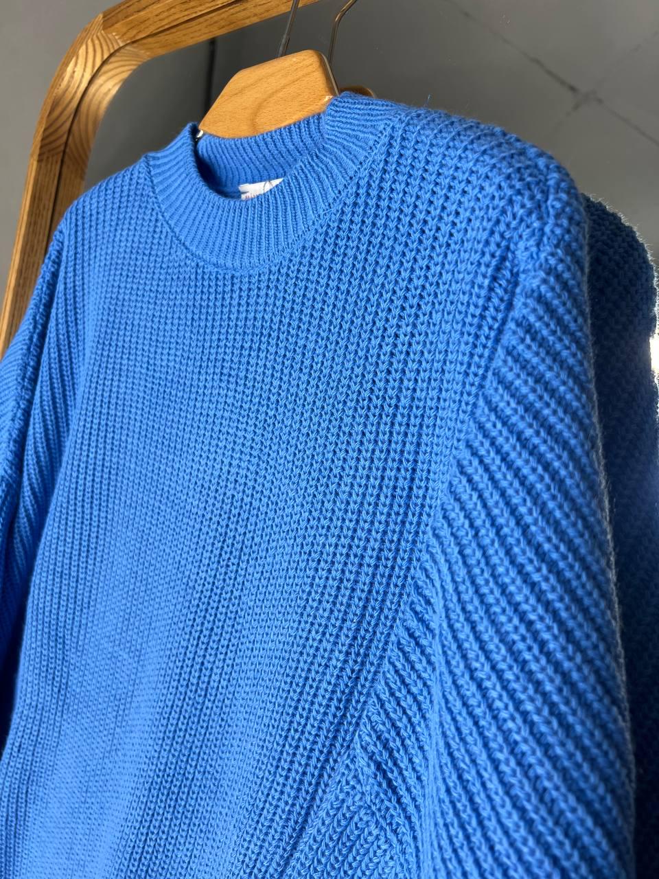 Светр жіночий MIX RAY 6607 широкий подовжений OS Блакитний (1035) - фото 3
