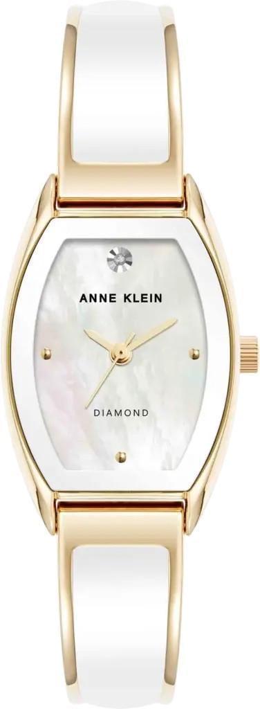Наручные часы женские Anne Klein AK/5238WTGB с белым циферблатом и золотистым керамическим браслетом