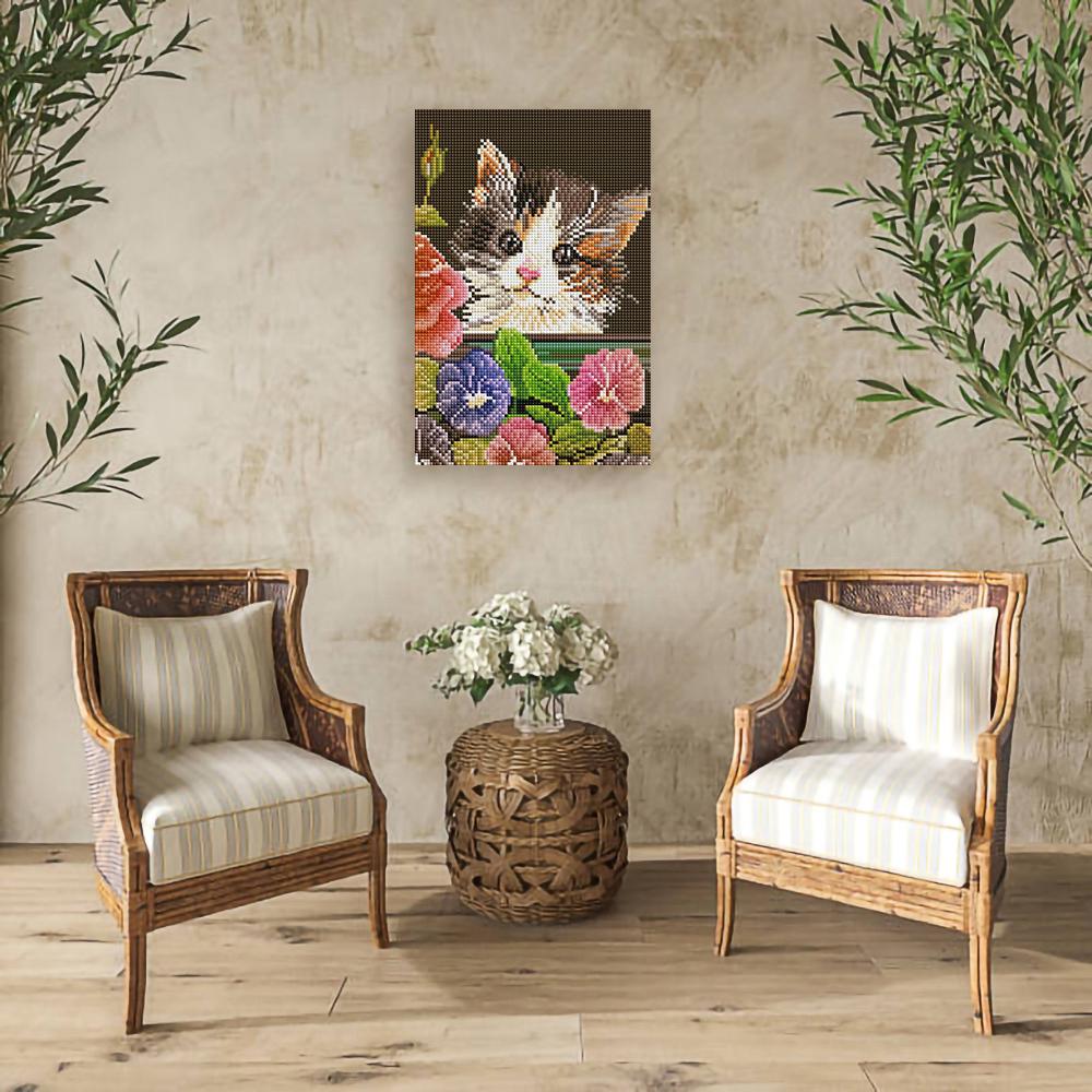 Алмазная мозаика Сонный котенок 20x30 см (27211)