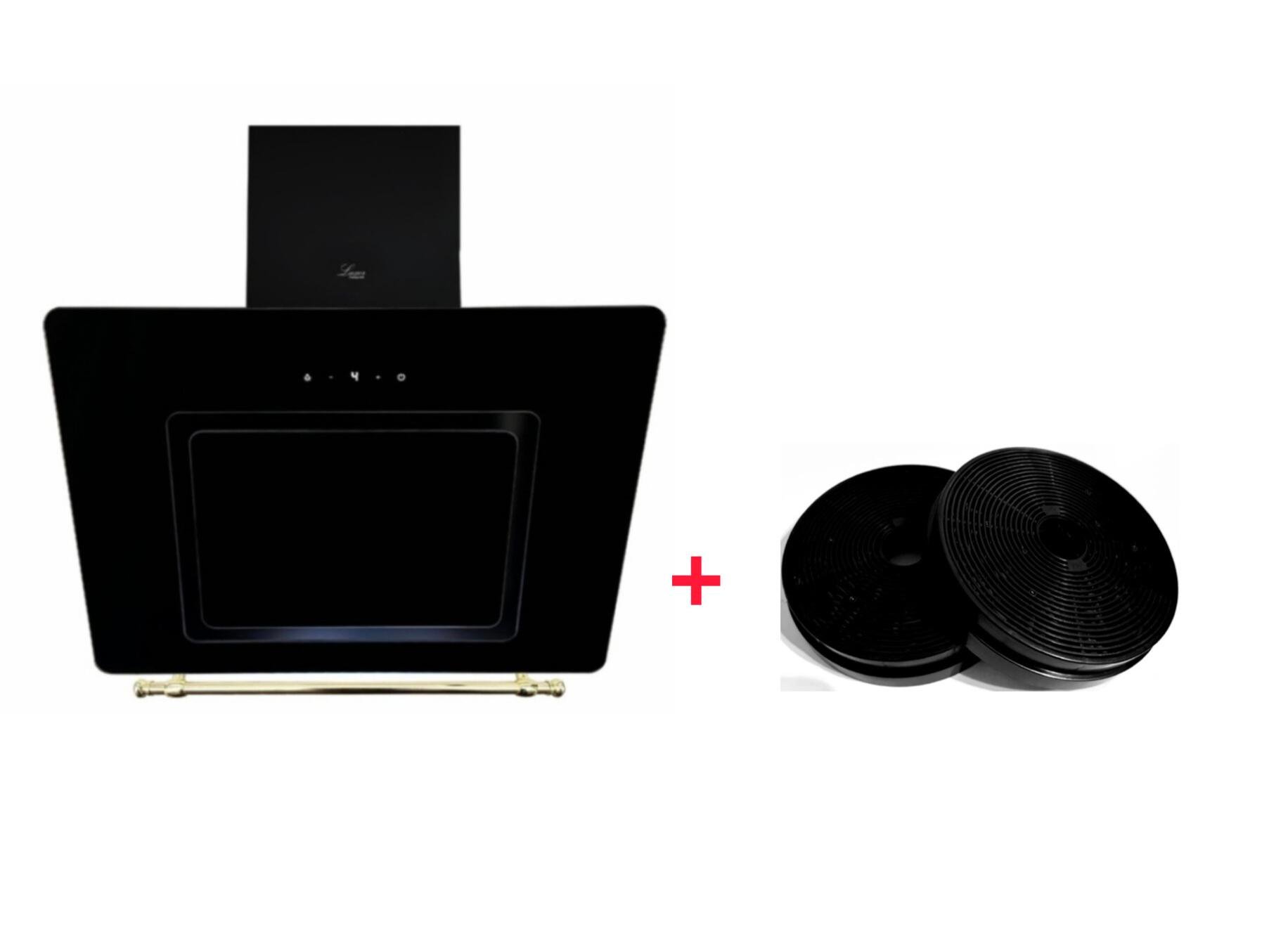 Витяжка похила Luxor Laura 1450 Ultra LED BK Gold 4 швидкості з фільтрами захисту двигуна 2 шт. (25402932) - фото 2 Витяжка похила Luxor Laura 1450 Ultra LED BK Gold 4 швидкості з фільтрами захисту двигуна 2 шт. (25402932) - фото 2