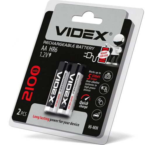 Аккумуляторная батарейка Videx AA HR6 2100 mAh 2 шт. (30151128ER) Аккумуляторная батарейка Videx AA HR6 2100 mAh 2 шт. (30151128ER)