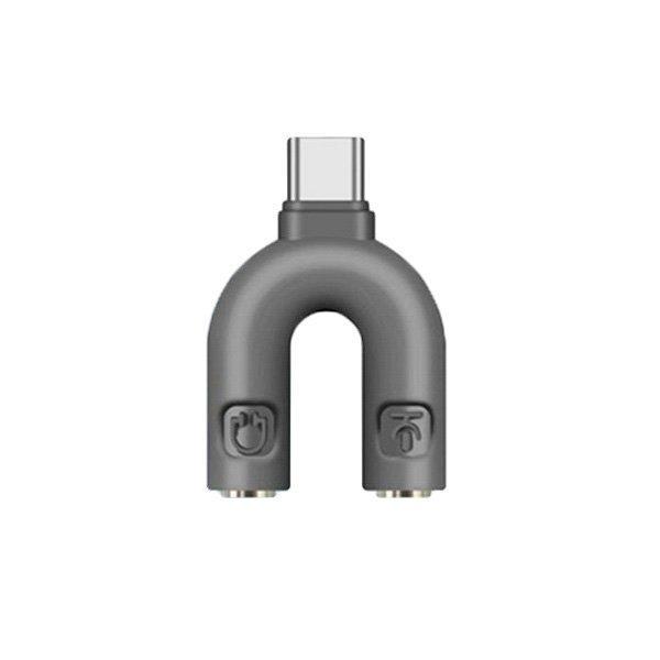 Переходник для микрофона и наушников SUNROZ 3,5 мм TRS Type C Grey (A48373)