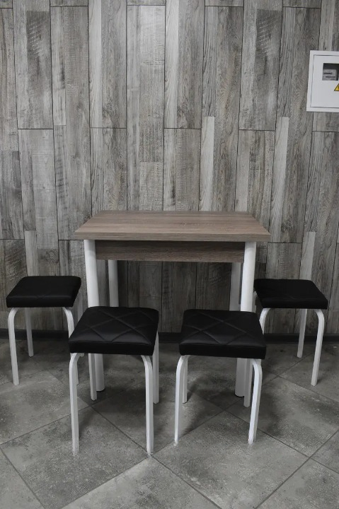 Кухонний комплект Оскар стіл розкладний/табурети 4 шт. Tutti Lux 60х80/80х120х75 см Трюфель/Чорний (28375083)