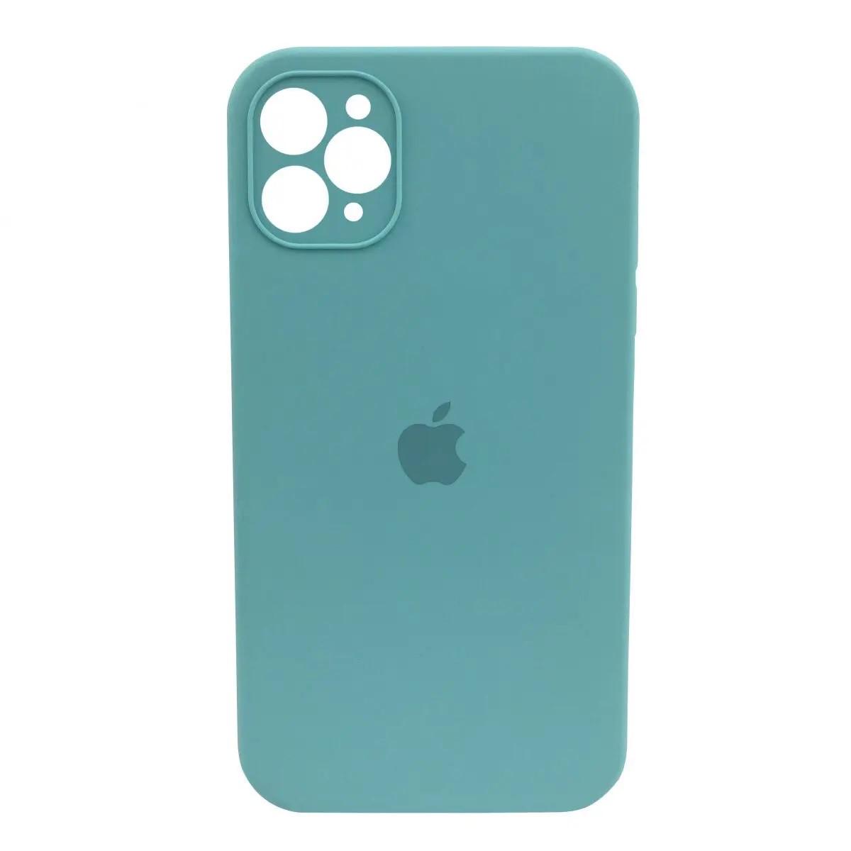 Силиконовый Чехол Накладка с Квадратными Бортиками Silicone Case  для iPhone 11 Pro Max Mint - фото 1