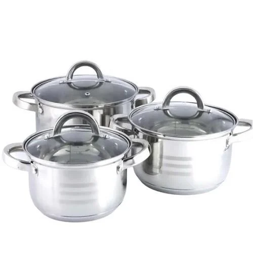 Набор кастрюль с крышками Benson BN-199 из нержавеющей стали Серебряный (14102910)