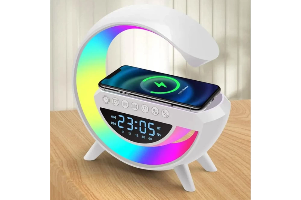 Лампа-нічник смарт настільна BT-3401 RGB Rainbow Light-Wireless з Bluetooth колонкою/бездротовою зарядкою/FM радіо (374369) - фото 2