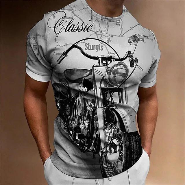 Футболка чоловіча Мотоцикл батал 6XL Сірий (400250)