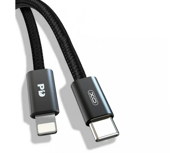 Кабель дата Xo NB-Q206A с функцией быстрой зарядки PD Type-C to Lightning 20W 1 м Black
