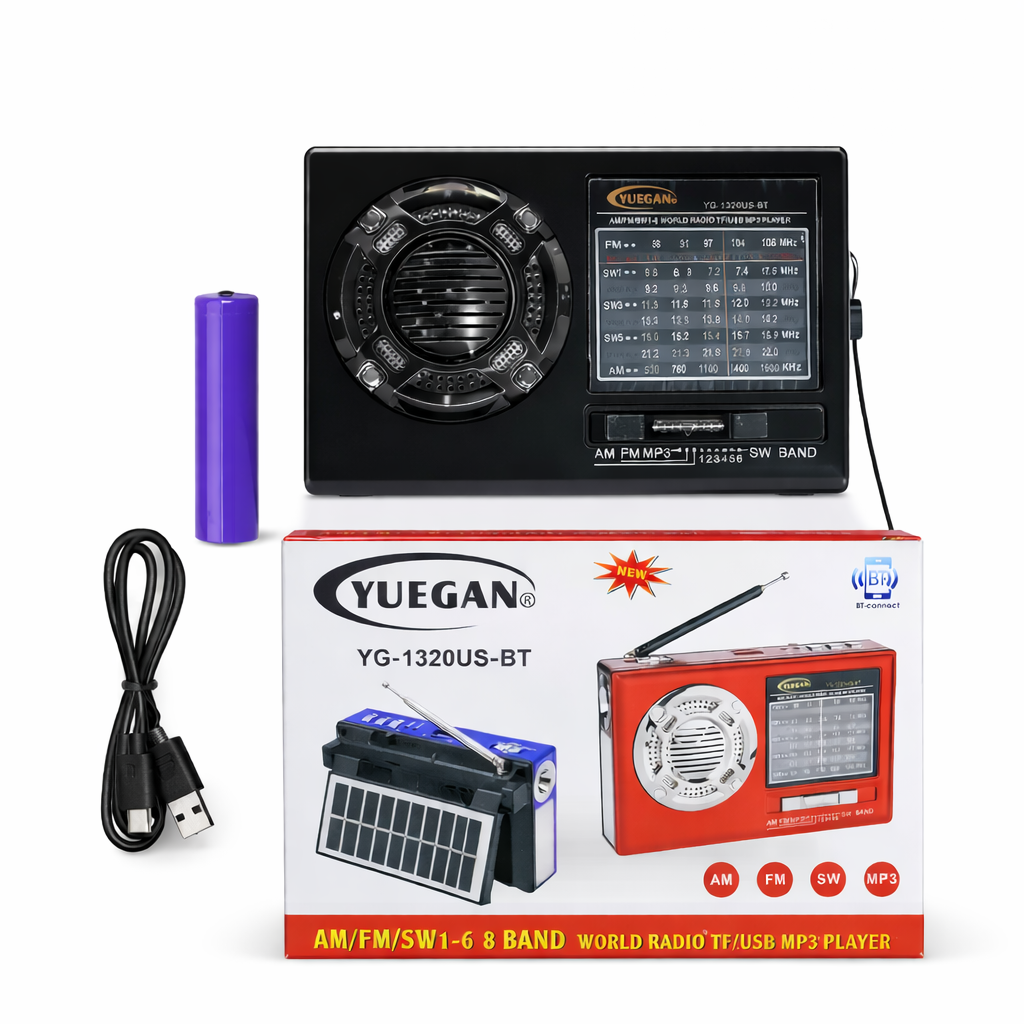 Радиоприемник S-1320 bts с аккумулятором/солнечной панелью/led-фонарем (1761122166)