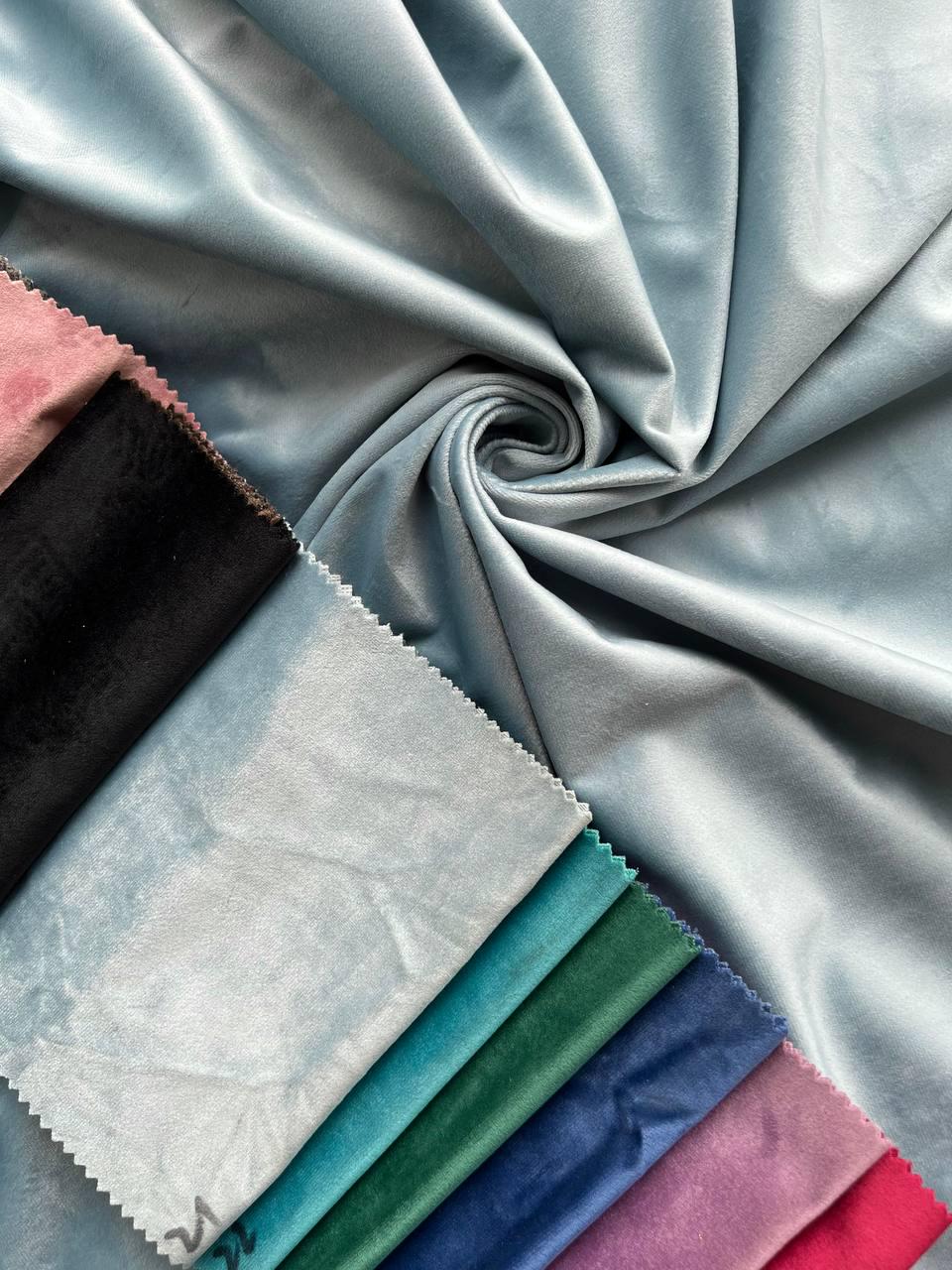 Штора велюрова на тасьмі 6 см 300x280 см Блакитний (SB-01-21-Т43) - фото 4