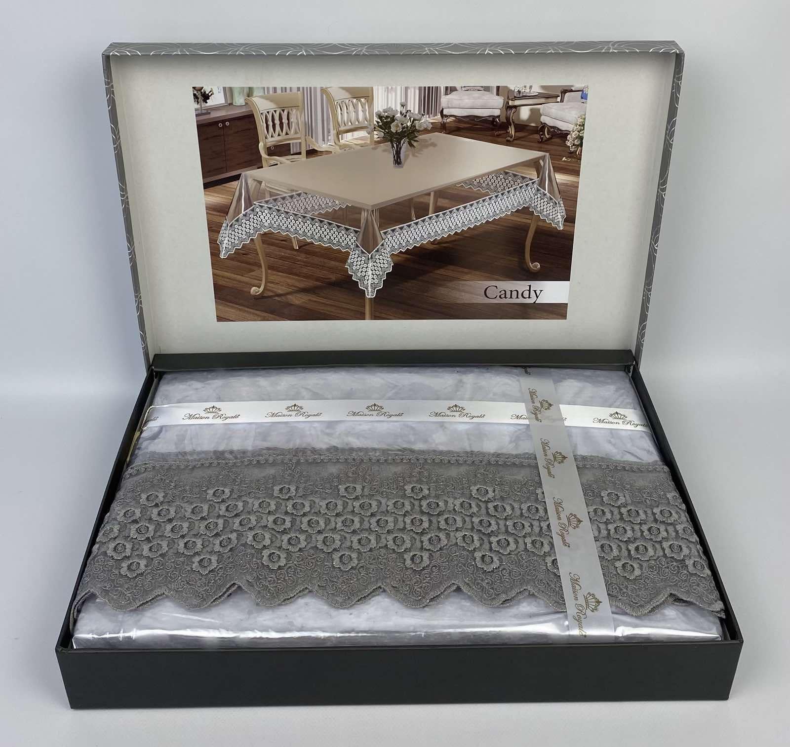Скатерть с кружевом Maison Royale Candy 160x220 см Silver (CN22625)