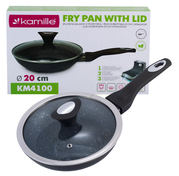 Сковорода з кришкою Kamille 20 см (KM-4100)