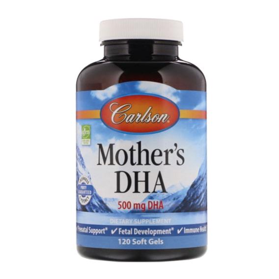 Жирные кислоты Омега 3 Carlson Labs Mother's DHA 500 мг 120 капсул (CAR-01561)