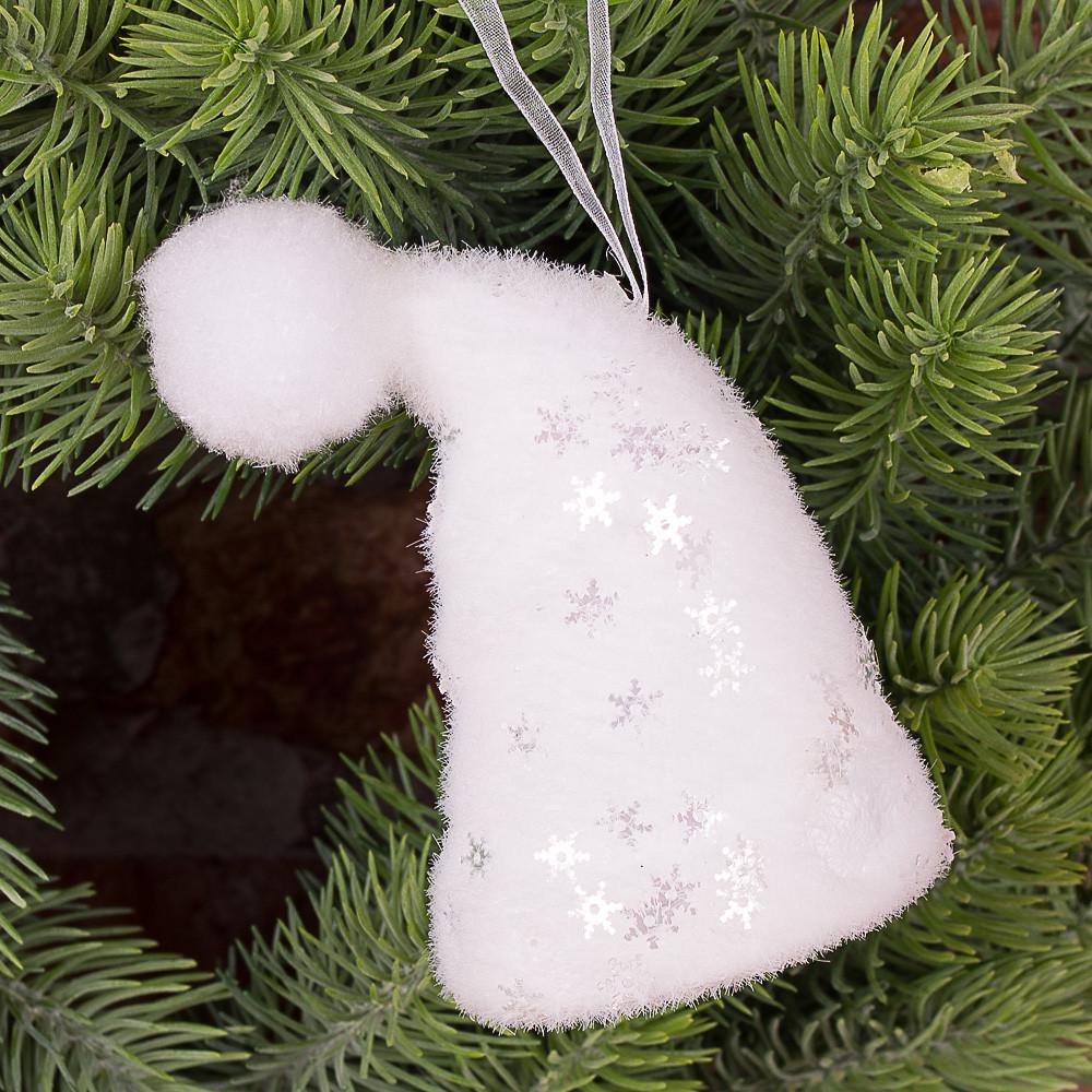 Елочная игрушка Шапка в снежинки (4258-2)