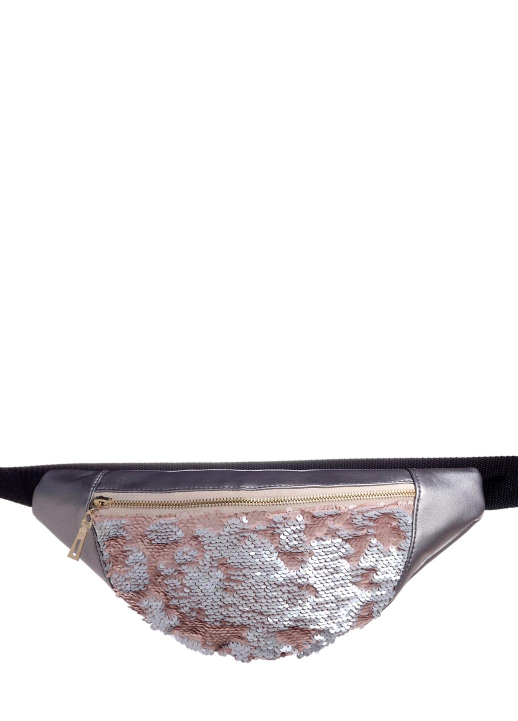 Сумка на пояс Sambag Hoso MSO Silver Dark с блестками (17500)