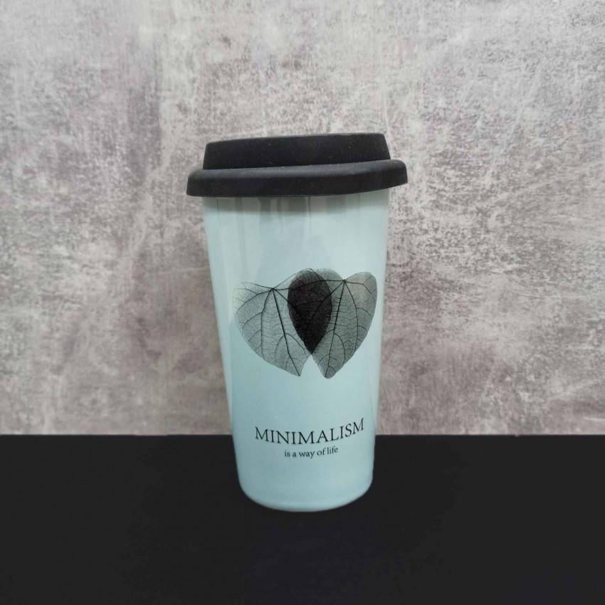 Чашка Limited Edition HTK-026 с силиконовой крышкой 400 мл Синий