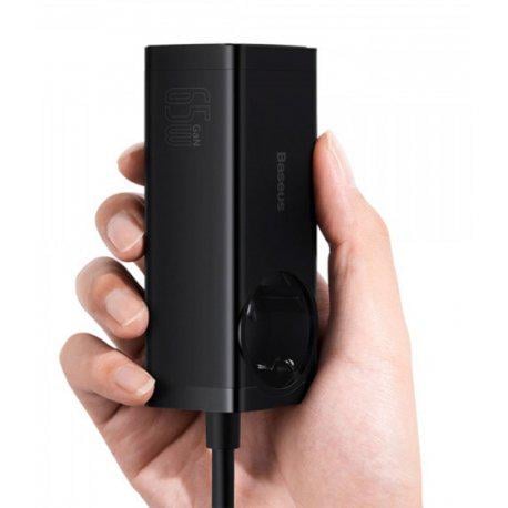 Мережевий зарядний пристрій Baseus GaN3 Pro Desktop Powerstrip 2C+2U+AC(EU) 65W Black (PSZM000901) - фото 4 Мережевий зарядний пристрій Baseus GaN3 Pro Desktop Powerstrip 2C+2U+AC(EU) 65W Black (PSZM000901) - фото 4