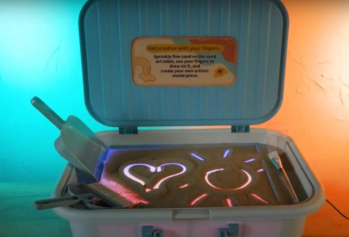 Столик для піскового малювання з підсвіткою та творчим набором BL 377 Блакитний (25906098) - фото 3 Столик для піскового малювання з підсвіткою та творчим набором BL 377 Блакитний (25906098) - фото 3