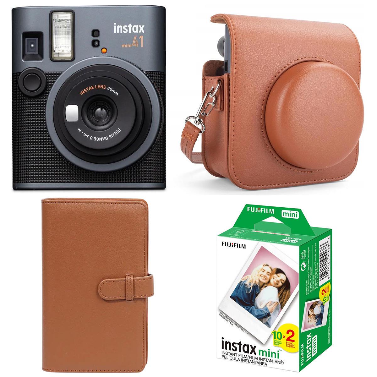 Подарочный набор фотоаппарат Fujifilm Instax Mini 41 фотобумага 20 шт./чехол/фотоальбом на 108 фото Коричневый (2728000750)