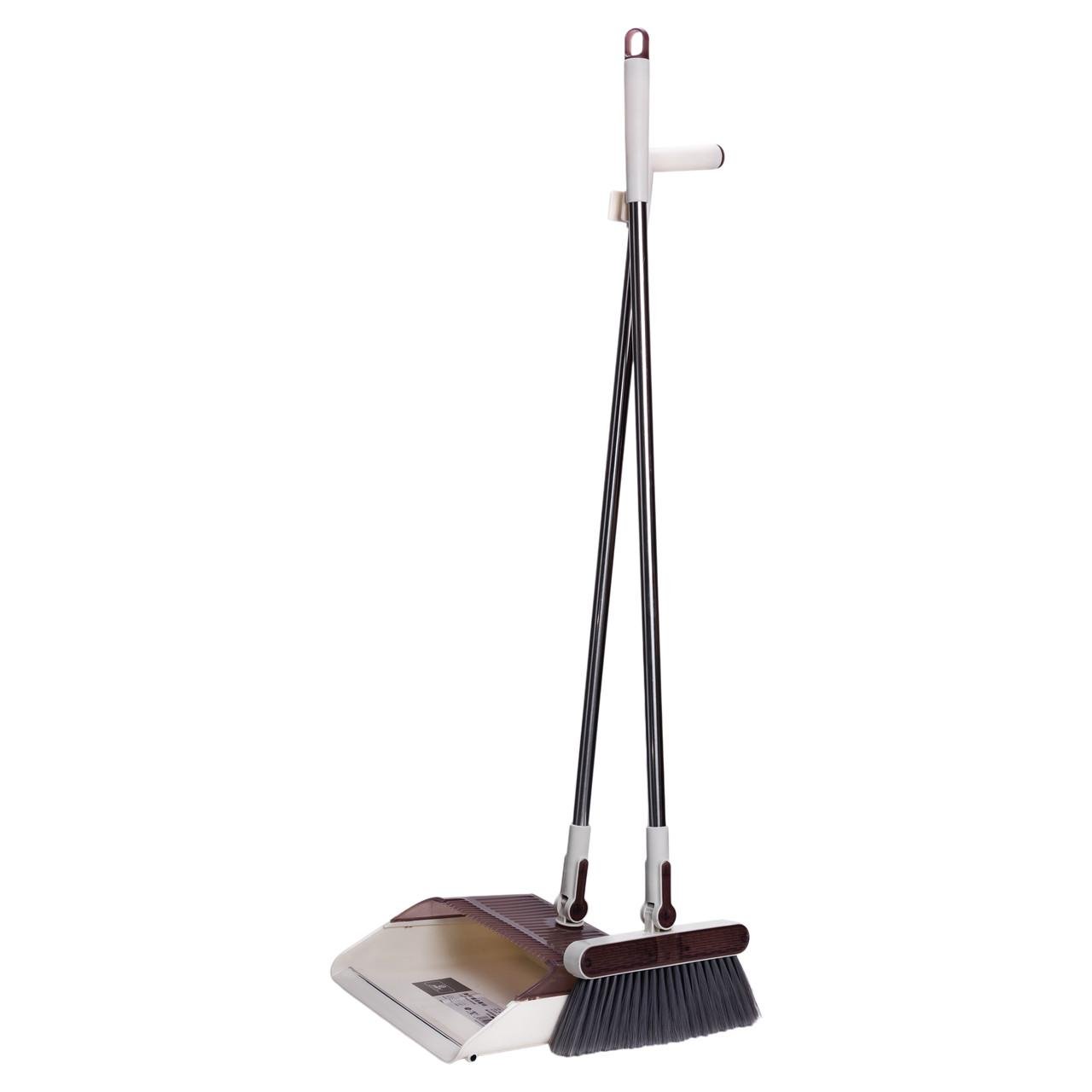 Комплект для уборки веник/щетка/совок на длинной ручке 26x23x110 см Коричневый (HP-35015-9BR)