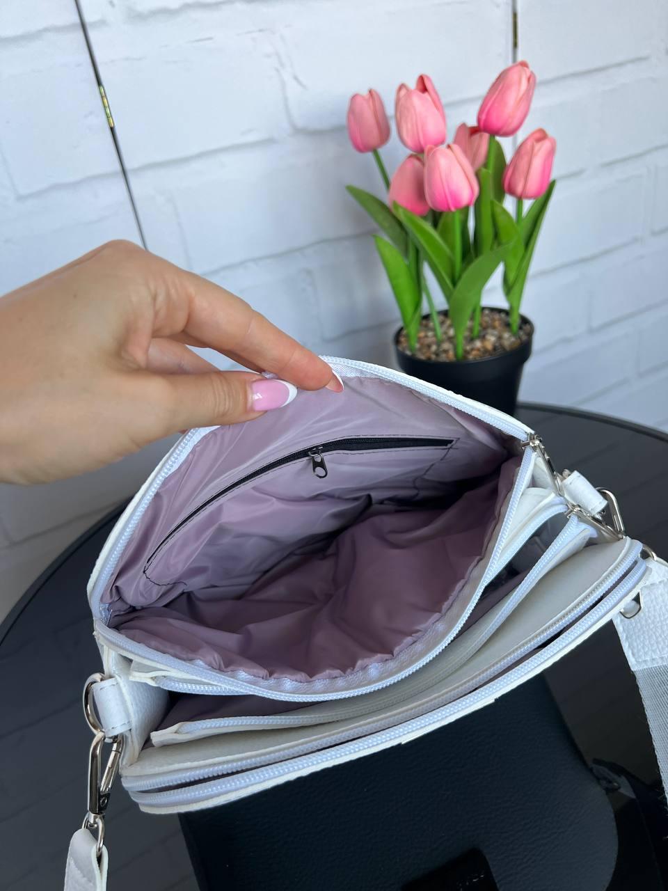 Клатч кросс-боди с широким ремнем Белый (2732414517) - фото 7 Клатч кросс-боди с широким ремнем Белый (2732414517) - фото 7