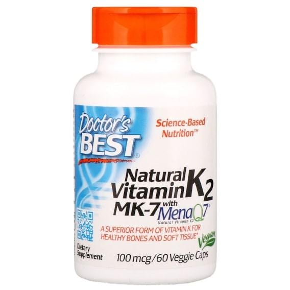 Вітамін K Doctor's Best Natural Vitamin K2 MK-7 with MenaQ7 100 mcg 60 Caps (DRB-00334)