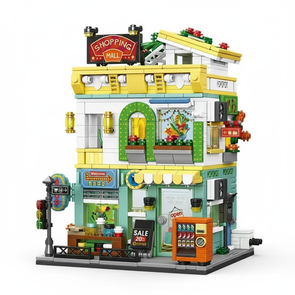 Дитячий конструктор Торговий центр Shopping Mall 745 деталей Різнокольоровий - фото 1