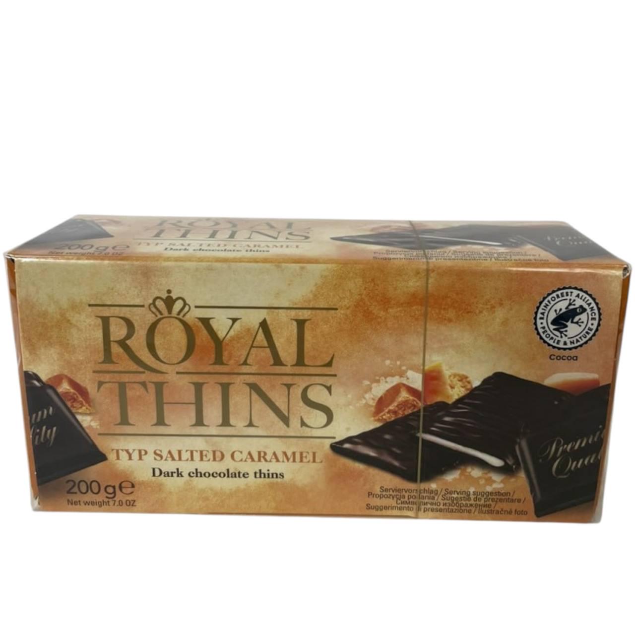 Конфеты шоколадные пластинки Royal Thins со вкусом соленой карамели 200 г (00000006509)