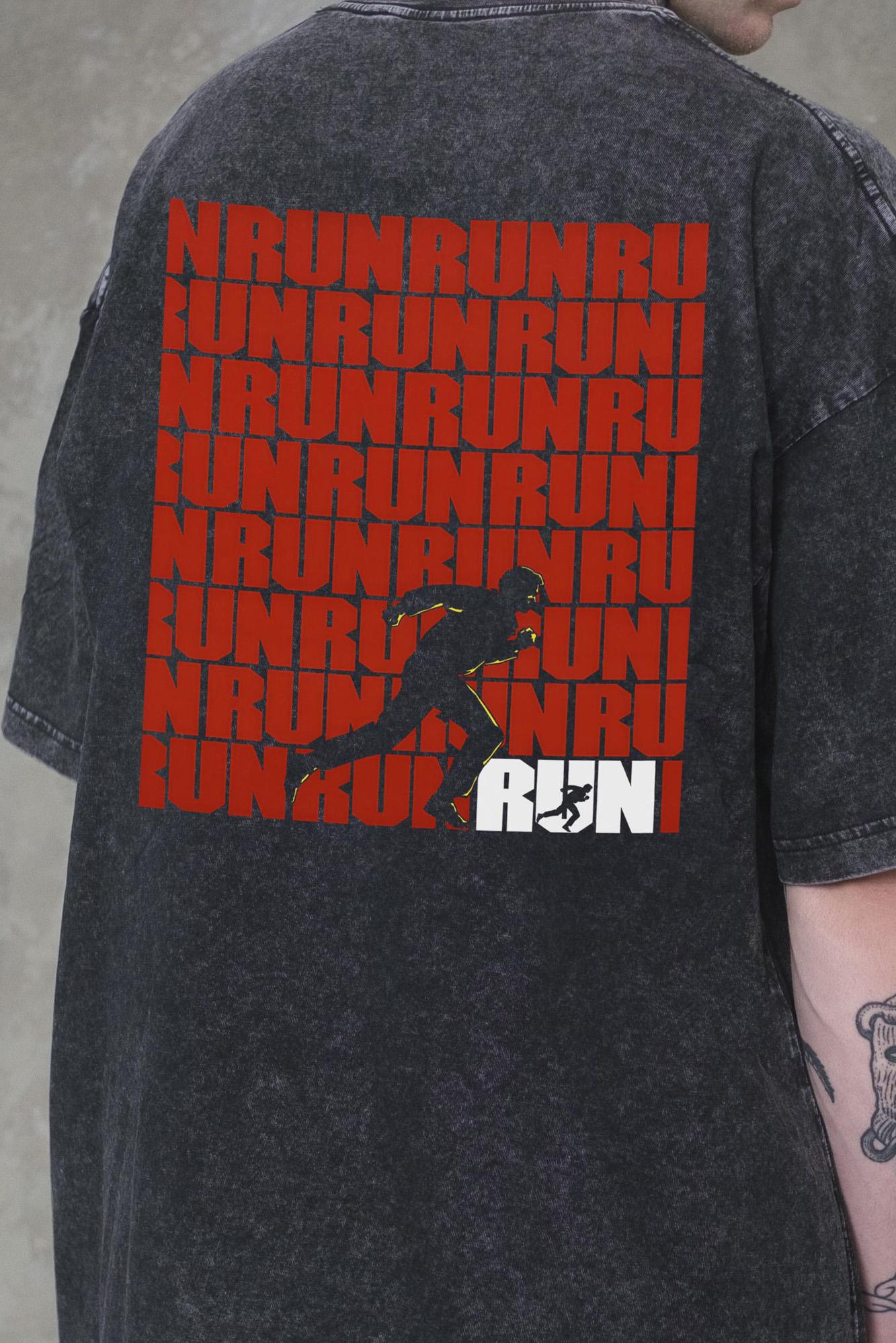 Футболка оверсайз Without Washed Run S/M Black (S/M8056378 8056379) - фото 2 Футболка оверсайз Without Washed Run S/M Black (S/M8056378 8056379) - фото 2