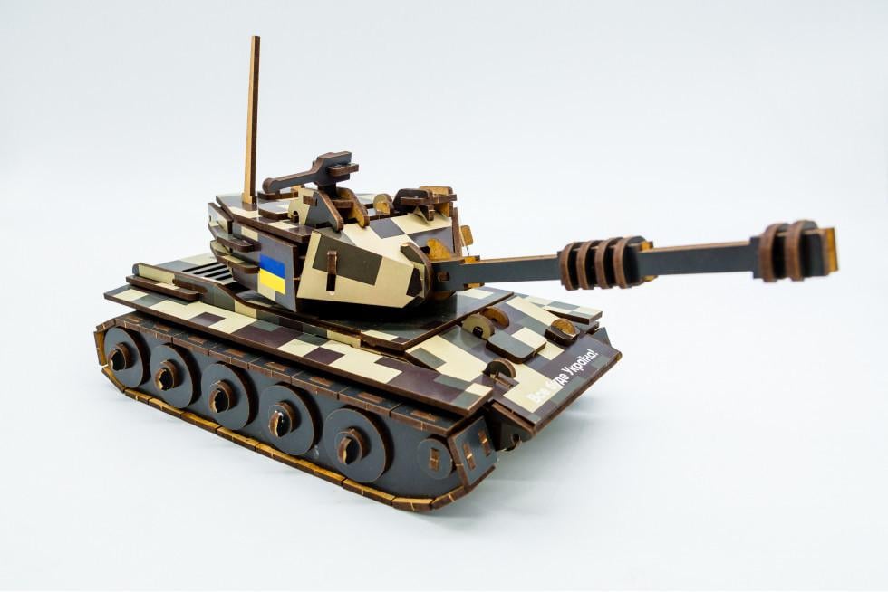 Пазл із дерева механічний PuzzleOK 3D Танк 162 деталі - фото 3