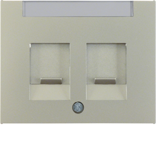 Панель лицьова Berker K.5 для подвійної комп'ютерної/телефонної розетки RJ12/RJ45 Нержавіюча сталь (11827004)
