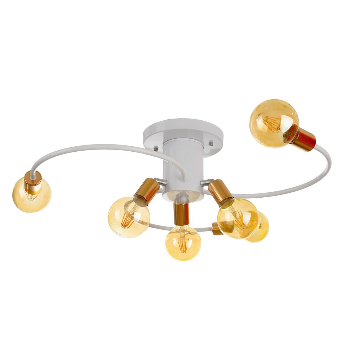 Люстра хайтек Brille з золотистим покриттям на 6 лампочок BR-01 618C/6 E27 WH/G