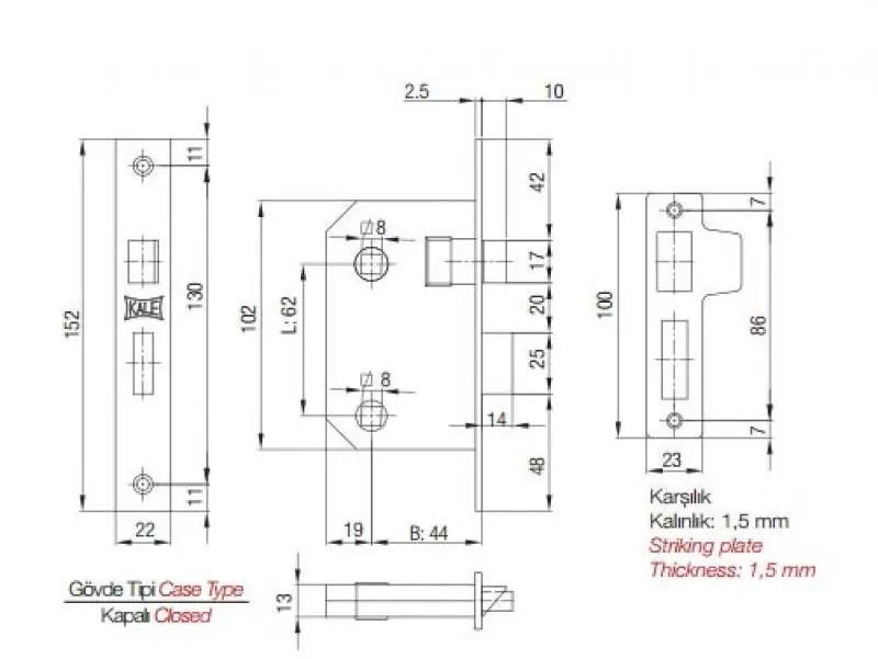 Задвижка 251 WC бексет планки с покрытием латунь правосторонний 44 мм (1-30160) - фото 2 Задвижка 251 WC бексет планки с покрытием латунь правосторонний 44 мм (1-30160) - фото 2